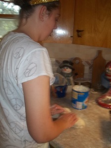 Amelia is preparing her delicacy of choice for the cooking category for the fair. Photo courtesy of Amelia Schlichting.